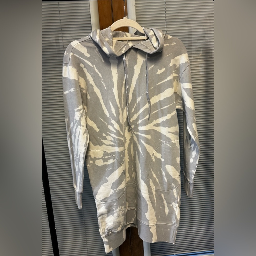 525 America Revolve French Terry Tie Dye Mini Dress Grey Pockets New Small